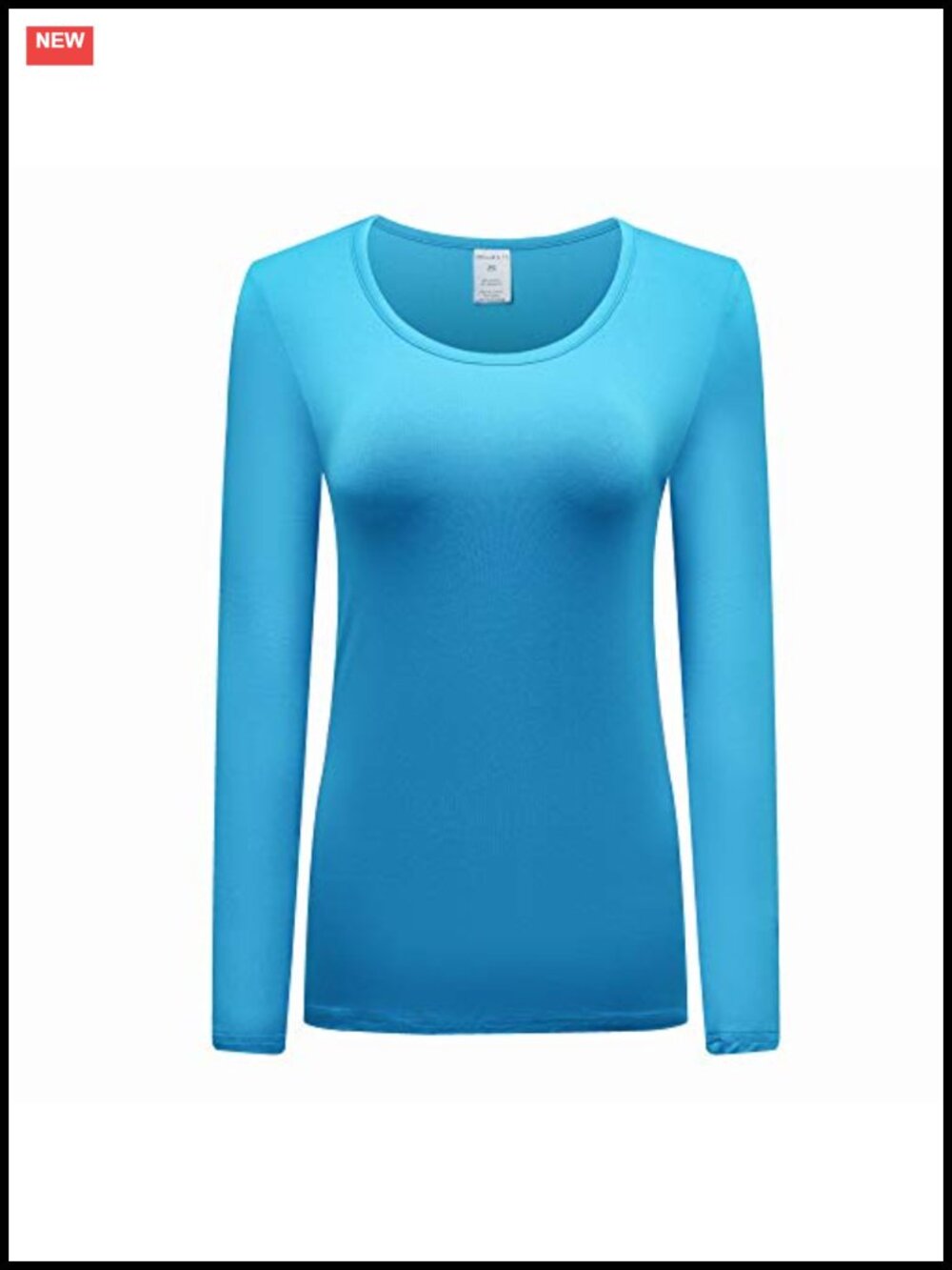 Long Sleeve Scoop Neck Stretch Basic Layer Tee Slim Fit